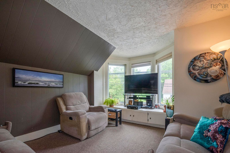 Living room with bay window